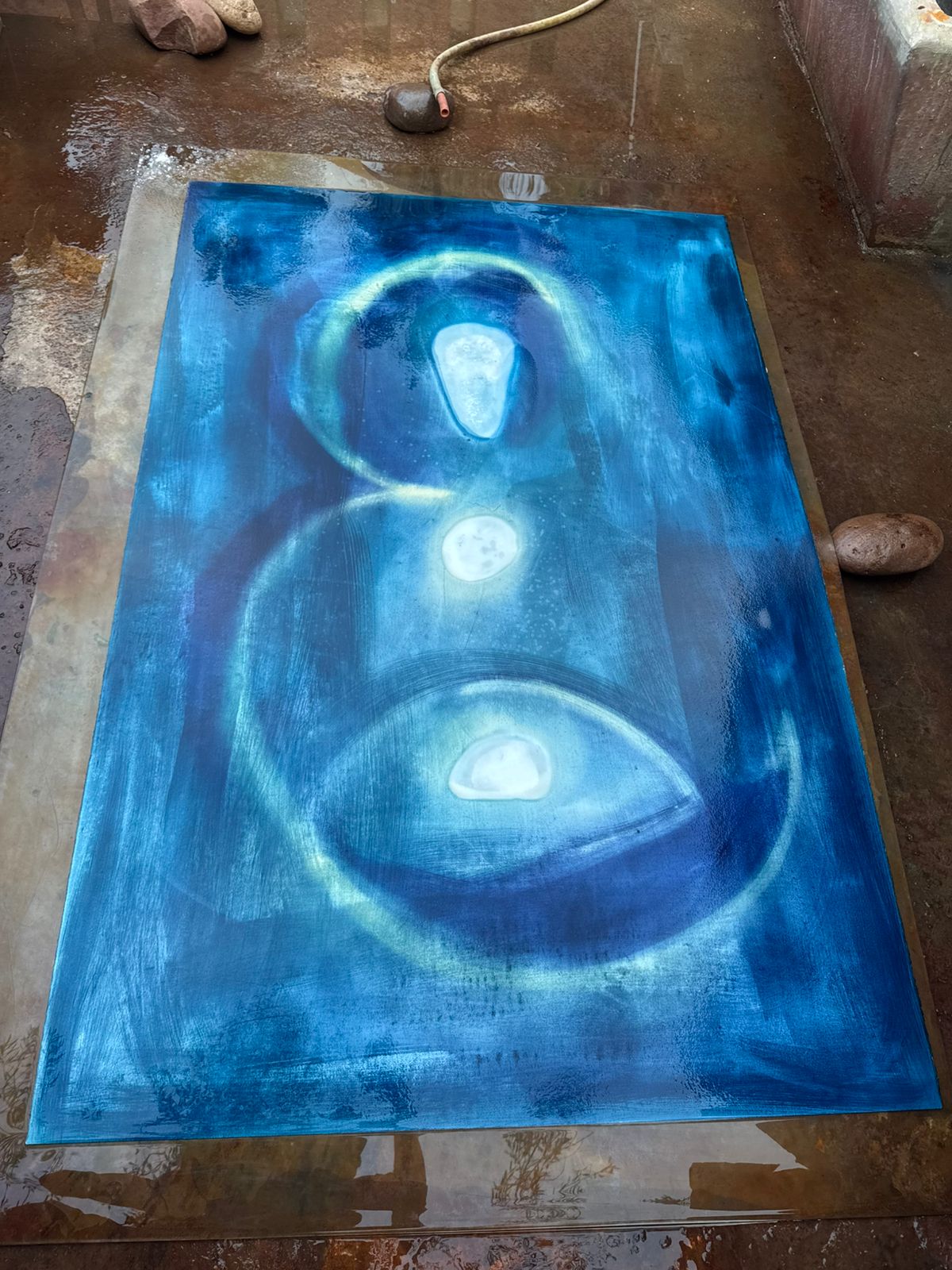 Rinçage du cyanotype